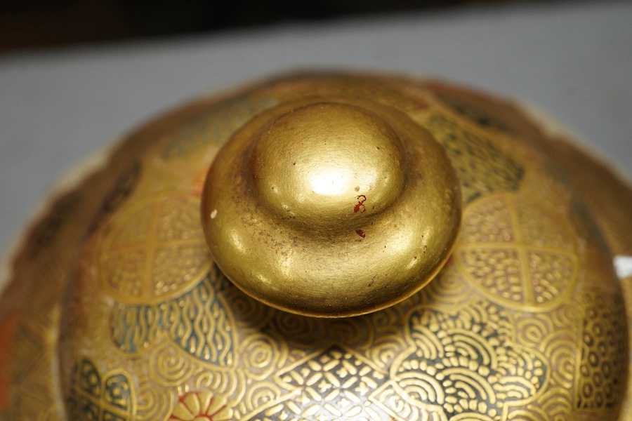 A Japanese Satsuma ‘Shichi-fuku-Jin’ octagonal jar and cover, Meiji period